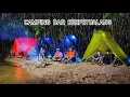 Download Lagu Camping hujan deras,Membangun tempat berlindung rame rame di tepi sungai.