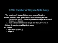 Number of Ways to Split Array LeetCode 2270