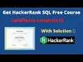 SQL Free Hacker rank Certification With Solutions Free Hacker rank Sql Course Certificate