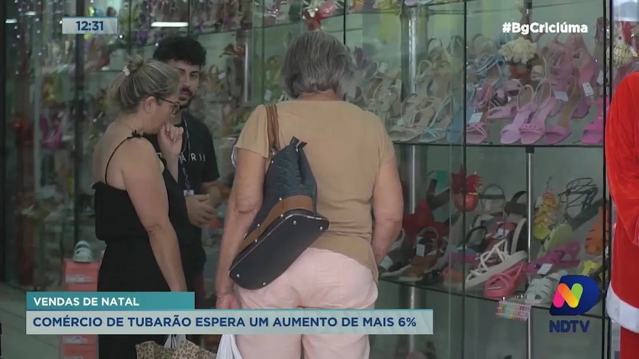 Comércio de Tubarão espera aumento de mais de 6% nas vendas durante o período de Natal