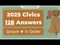 128 Civics Questions Simple Answers in Order 2025 US Naturalization Test