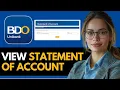 HOW TO VIEW ACCOUNT STATEMENT ON BDO ONLINE NEW UPDATED 2025 GUIDE