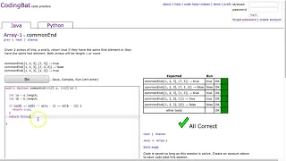 Codingbat - commonEnd Java