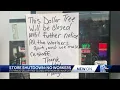 All the workers quit sign on closed Dollar Tree store says
