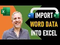 Import Word Document into Excel Convert Transfer Data in Word into Excel Worksheet