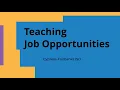 Teaching Job Opportunities