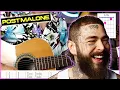 POST MALONE - I Fall Apart GUITAR COVER TAB CHORDS LESSON Version acustica Acustic Version