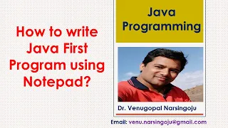 How to write Java First Program Notepad Compile Run Command Prompt