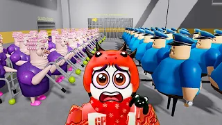 1000 BARRY vs 1000 GRANNIES! en BARRY'S PRISON RUN! #roblox