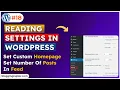 WordPress Reading Settings Tutorial WordPress Course