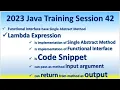 2023 Java Training Session 42 Functional Interface Lambda Expression can use as input as output