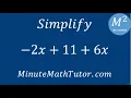 Simplify - 2x 11 6x