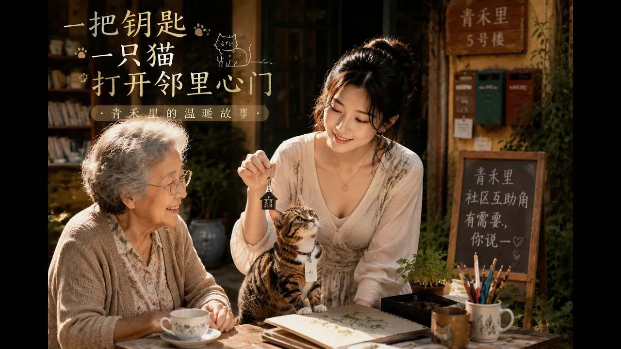 猫咪叼来一把钥匙,撬开整栋楼的温情|老小区“青禾里”的邻里奇遇