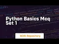Python basics mcq set 1