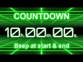 10 Hour Countdown Timer Beeps Neon Green Grid 4K