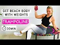 Download Lagu Get Beach body in 30 min trampoline workout with weights | rebounder workout for weight loss