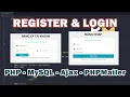 Registration Login In PHP MySQL using Ajax and Send Email with PHPMailer