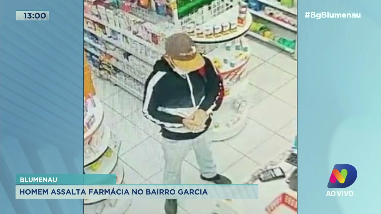 Homem assalta farmácia no bairro Garcia em Blumenau