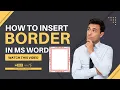 Insert Fancy Border in MS Word Document Jan Composing Centre