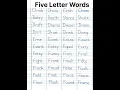 Five Letter Words Part 3 5 Letter Words