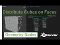 Geometry Nodes - Distribute Cubes on Faces Blender 3 1