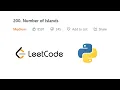 Number of Islands Leetcode Python Love Babbar DSA Cracker Sheet