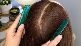 ASMR Scalp Check & Deep Scalp Massage | Relaxing Hair Treatment for Sleep (No Talking)