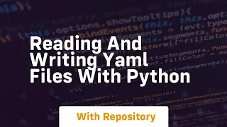 Reading and writing yaml files with python