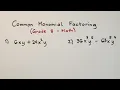 Common Monomial Factoring - Polynomial Factoring