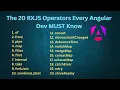 RxJS for Angular Interviews 20 Operators You MUST Master
