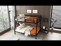 Bellemave Full XL Over Queen Metal Bunk Bed Industrial Detachable Bunkbeds with Safety Guard Rails