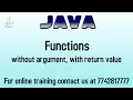 function without argument with return value in java in hinglish