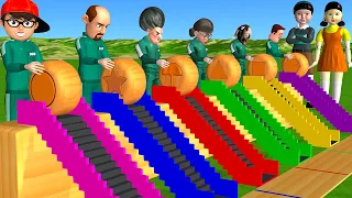 Scary Teacher 3D vs Squid Game Unlock Key Dalgona Candy Shapes Wheel Rolling 6 Times Challenge