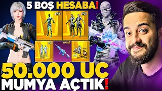 5 BOŞ HESAPTA 50.000 UC MUMYA SANDIĞI AÇTIK! PUBG Mobile