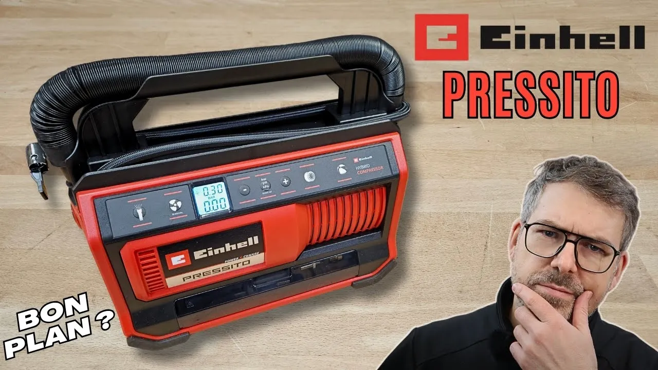 Gonfleur / Compresseur Einhell Pressito 18/25 Hybrid : TEST / AVIS