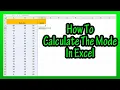 How To Calculate Find The Mode In Excel Explained - The Mode Function In Excel