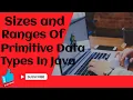 What are sizes And Ranges of data types by Prashant Sir CPS