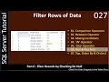 Filter Rows Part 6 - Null Not Null SSMS TSQL Tutorial
