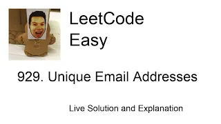 929 Unique Email Addresses Leetcode Easy