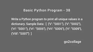EP 38 Language Python Basic Program I go2collage
