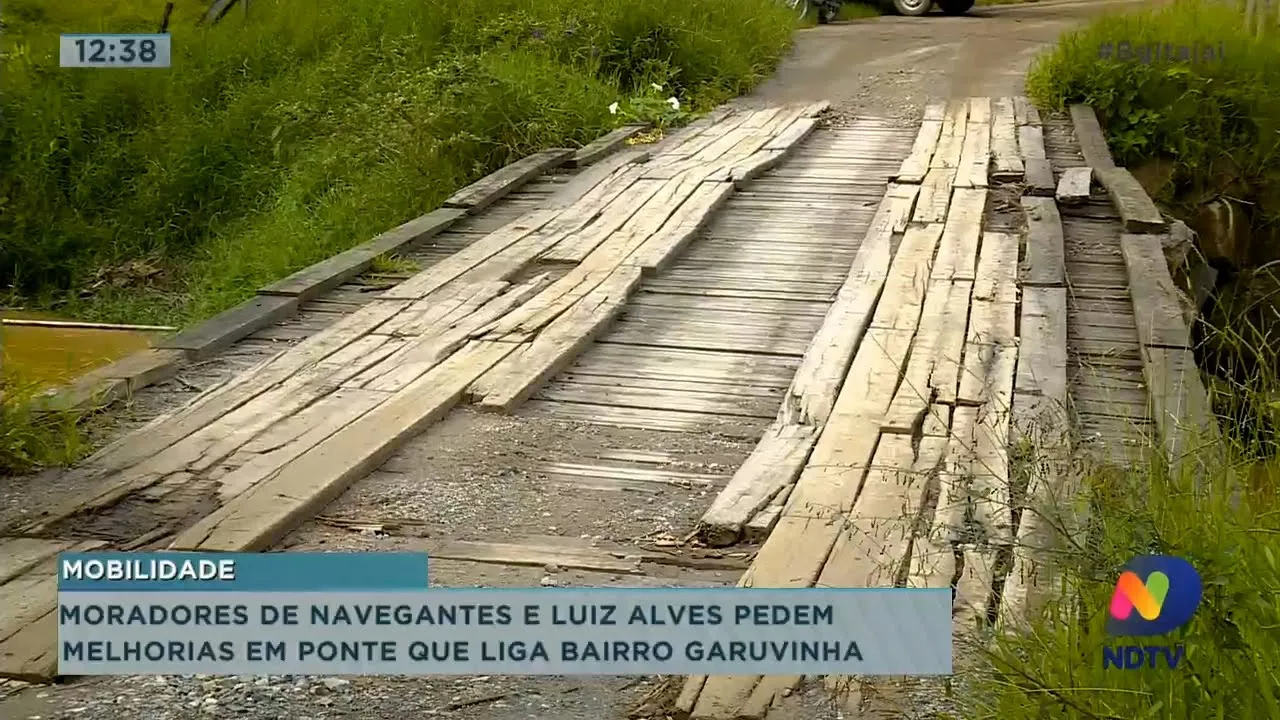 Moradores de Navegantes e Luiz Alves pedem melhorias em ponte que liga bairro Garuvinha