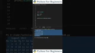 Print Calendar Format In Python Python Tutorial