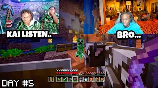 Funniest Speed & Kai Moments in HARDCORE Minecraft DAY 5