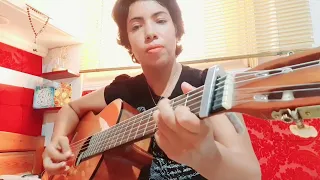 عزف أغنية عمرو دياب     أنا عايش و مش عايش   عزف جيتار                 عفاف              دندنها