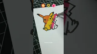 Emoji mixing satisfying coloring pikachu