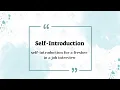 Lagu Self introduction for a fresher in a job interview |@Arcane-engofficial  #interview