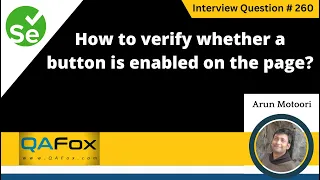 How to verify whether a button is enabled on the page Selenium Interview Question