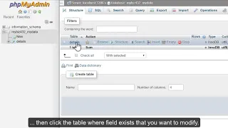 Modifying fields into database tables with phpMyAdmin - HOSTIMUL