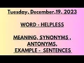 Meaning of Helpless in Hindi