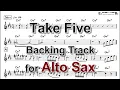 Take Five by Paul Desmond - Backing Track with Sheet Music for Alto Sax